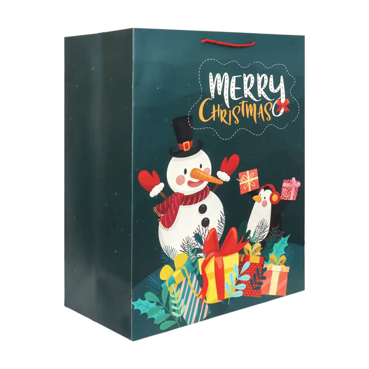 Bolsa de Regalo Navideña "Merry Christmas" Muñeco de Nieve