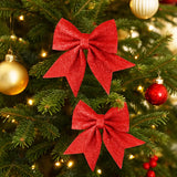 Set de 2 Moños, Glitter, Color Rojo