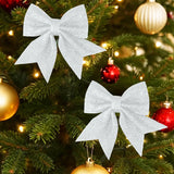 Set de 2 Moños, Glitter, Color Plata