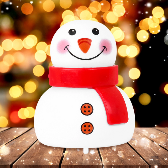 Squishy Navideño, Muñeco de Nieve, Bufanda Roja