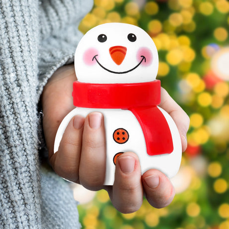 Squishy Navideño, Muñeco de Nieve, Bufanda Roja