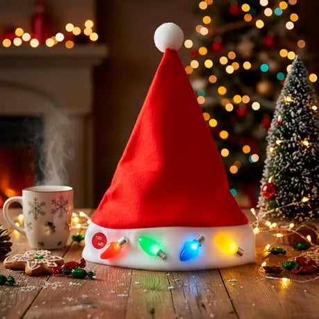 Gorro de Santa Claus con Luces Navideñas
