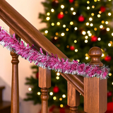 Guirnalda Navideña, Color Rosa, Tinsel