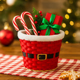 Canasta de Bambú, Santa, Color Rojo