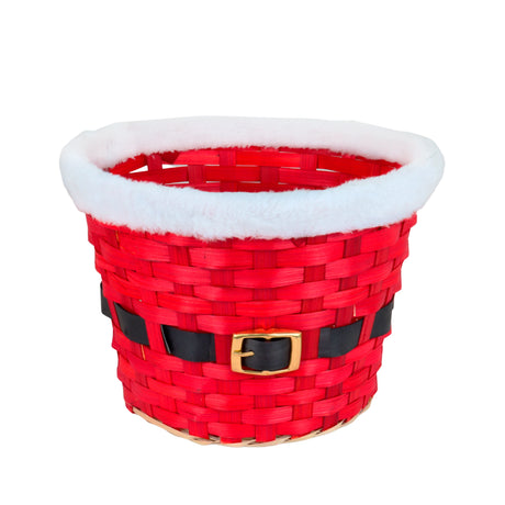 Canasta de Bambú, Santa, Color Rojo