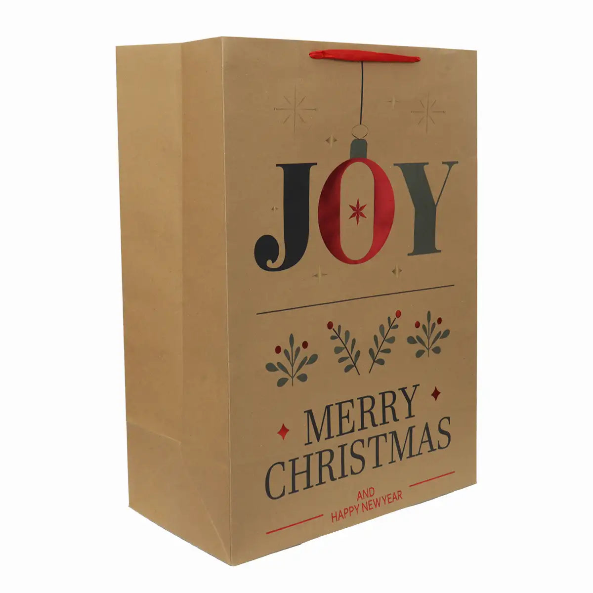 Bolsa de Regalo Navideña, Joy, Acabado Brillante