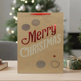 Bolsa de Regalo Navideña, Merry Christmas, Acabado Brillante