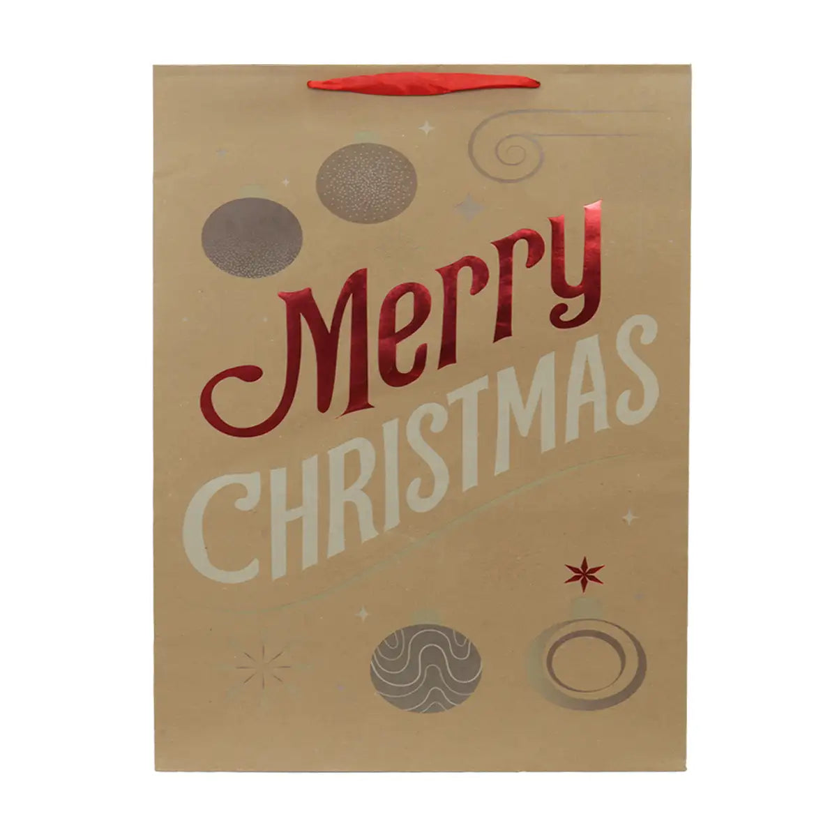 Bolsa de Regalo Navideña, Merry Christmas, Acabado Brillante