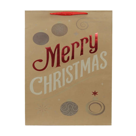 Bolsa de Regalo Navideña, Merry Christmas, Acabado Brillante