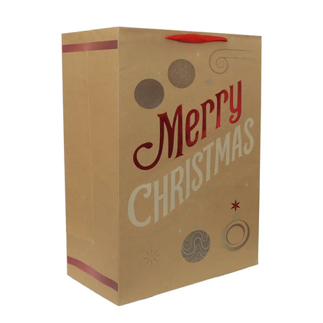 Bolsa de Regalo Navideña, Merry Christmas, Acabado Brillante