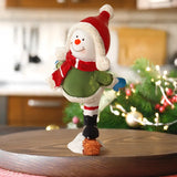 Figura Navideña de Cerámica, Ice Skating, Muñeco de Nieve