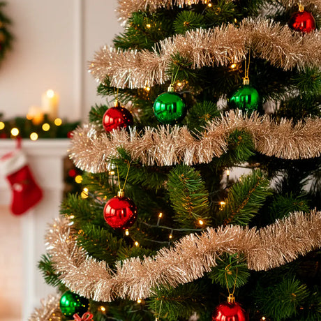 Guirnalda Navideña de Tinsel, 1.3 m, Color Arena