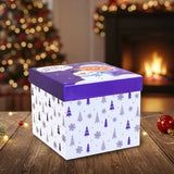 Caja de Regalo Navideña, Diseño Merry Christmas, Color Morado