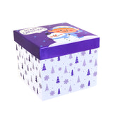 Caja de Regalo Navideña, Diseño Merry Christmas, Color Morado