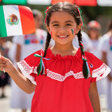 Blusa Regional, Color Rojo, Fiestas Patrias, Talla Chica