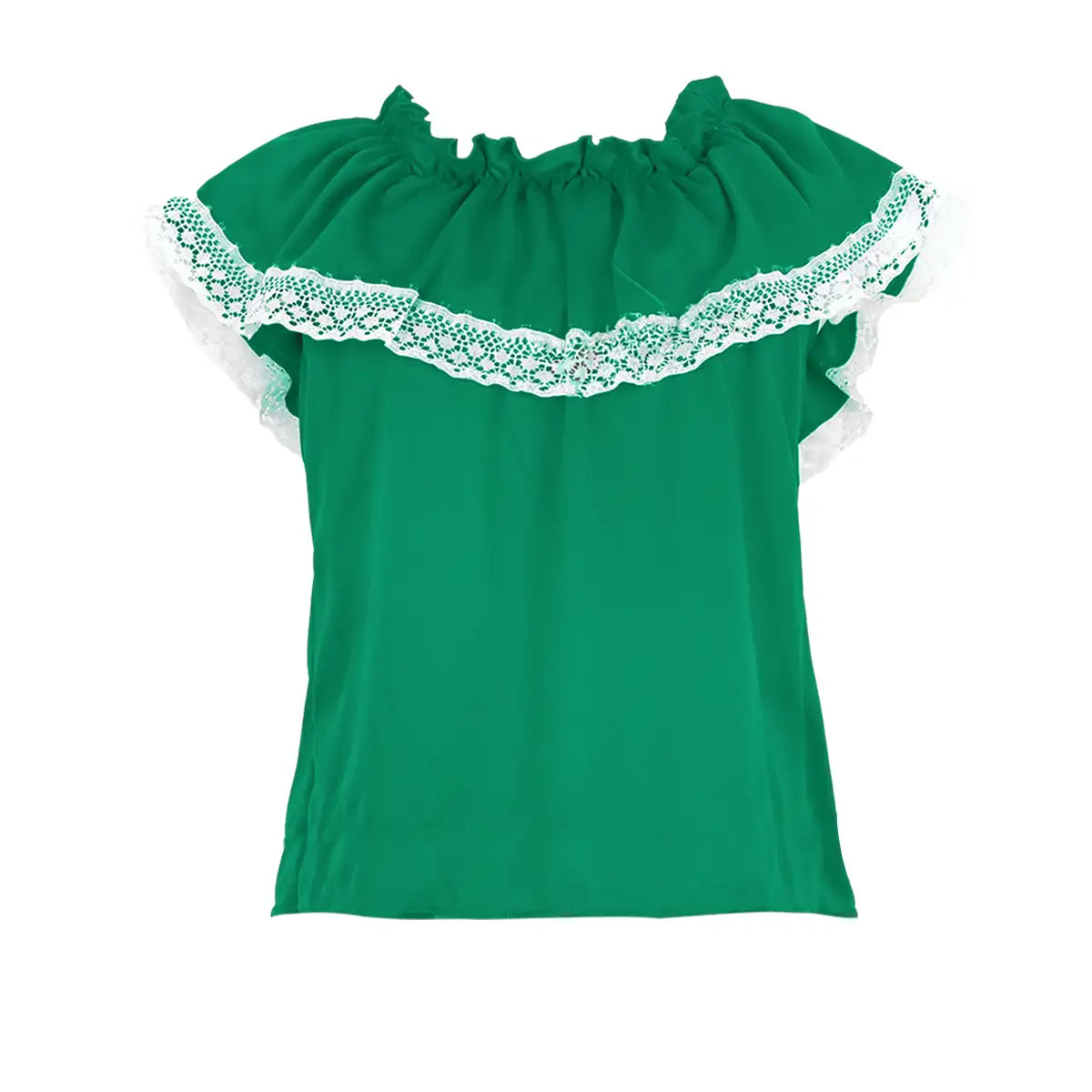 Blusa Regional, Color Verde, Fiestas Patrias, Talla Mediana