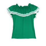 Blusa Regional, Color Verde, Fiestas Patrias, Talla Mediana
