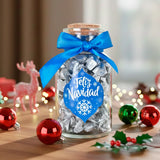 Botella de Cristal con Caramelos, Color Plata, 80 g