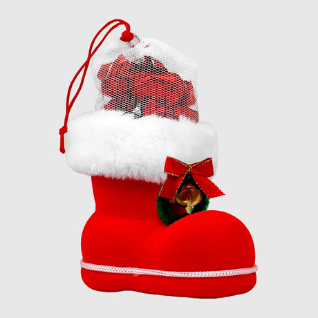 Mini Bota Navideña con Caramelos, Color Rojo, 28 gr