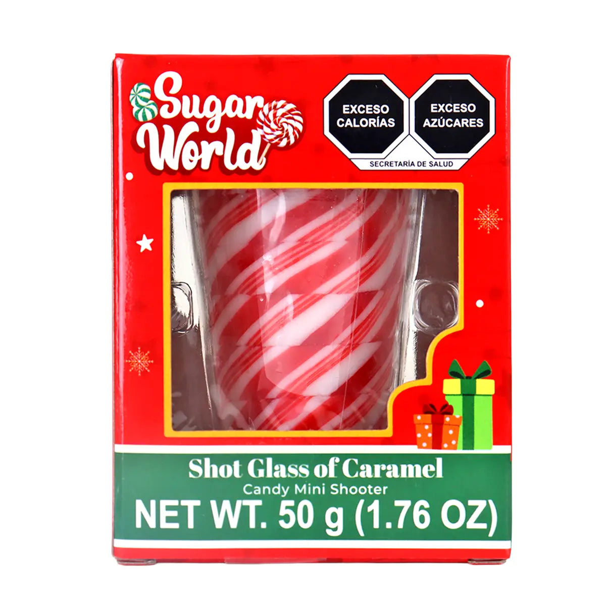 Caramelo en Forma de Vaso de Shot, Color Rojo