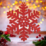 Ornamento, Copo de Nieve Jumbo, Color Rojo