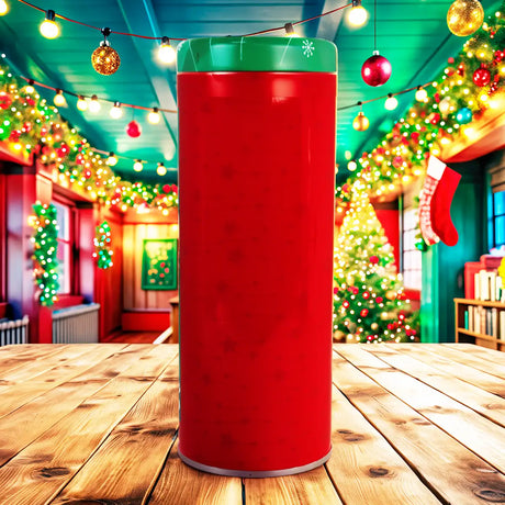 Lata Galletas Navideñas, Cilindro, Color Rojo, 114 gr