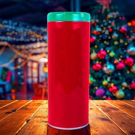 Lata Galletas Navideñas, Cilindro, Color Rojo, 114 gr