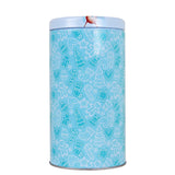 Lata Galletas Navideñas, Cilindro, Color Azul, 300 gr