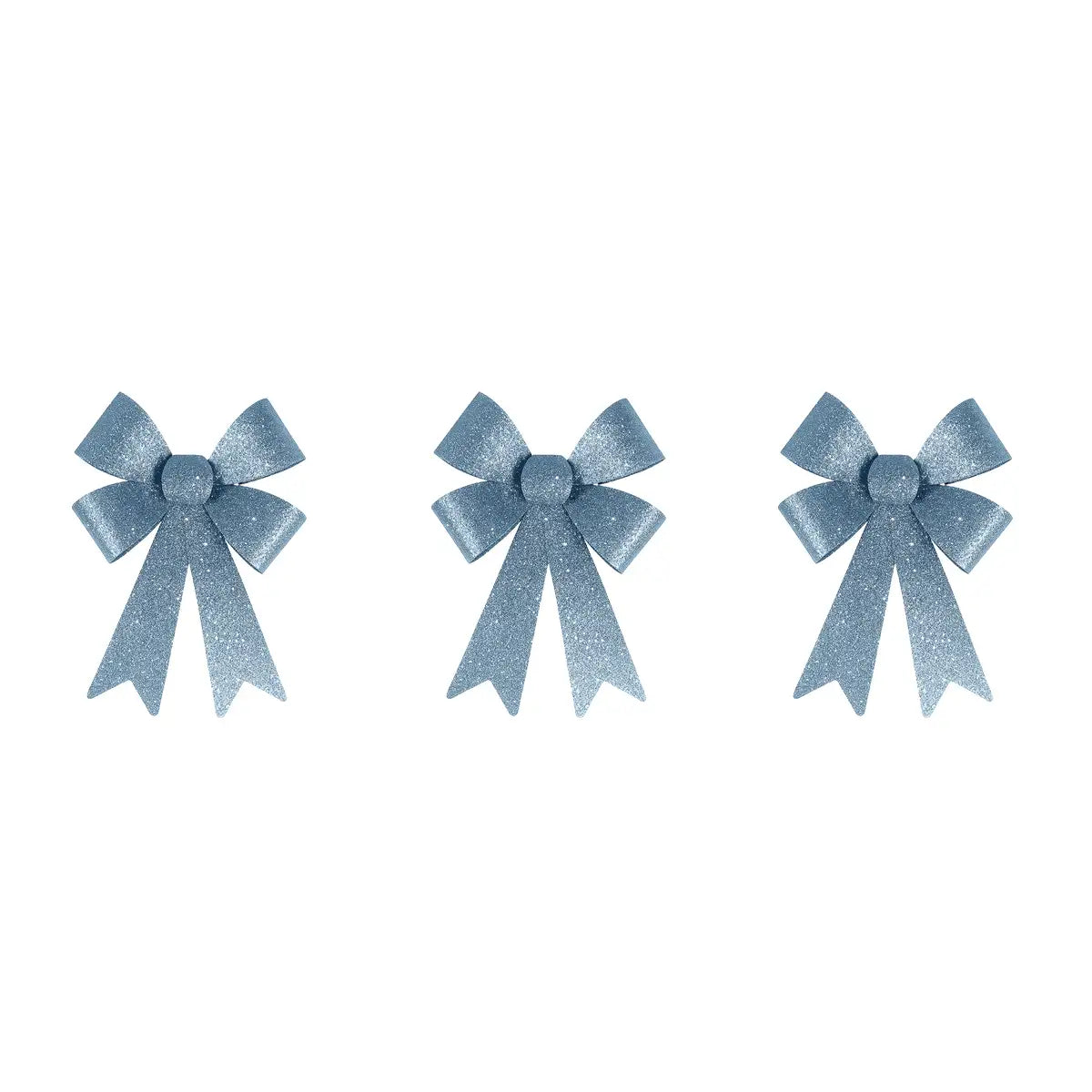 Moño Decorativo, Glitter, Color Azul, 3 pzas