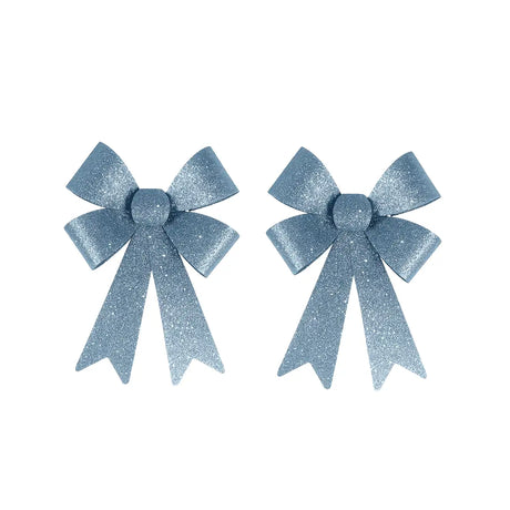 Moño Decorativo, Glitter, Color Azul, 2 pzas