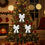 Moño Decorativo, Glitter, Color Blanco, 3 pzas