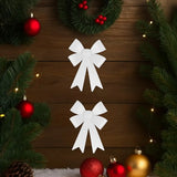 Moño Decorativo, Glitter, Color Blanco, 2 pzas