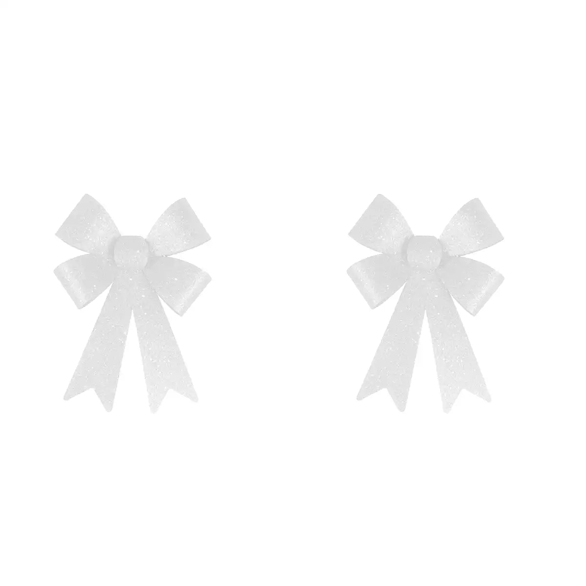 Moño Decorativo, Glitter, Color Blanco, 2 pzas