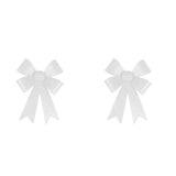 Moño Decorativo, Glitter, Color Blanco, 2 pzas