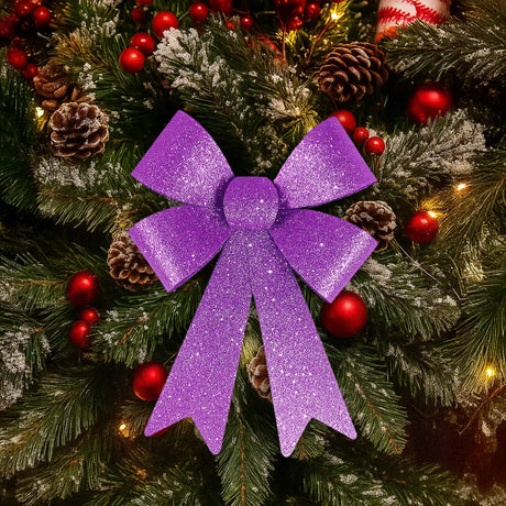 Moño Decorativo, Glitter, Color Morado