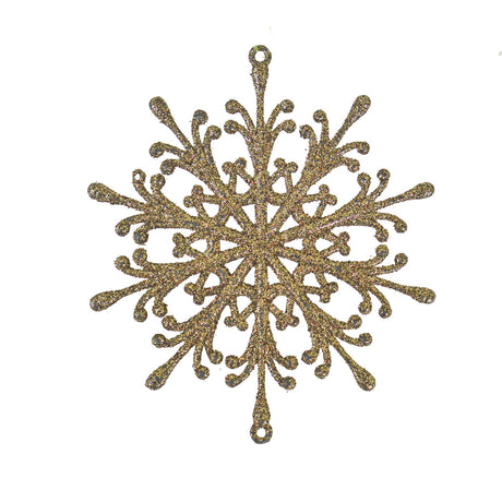 Ornamento, Copo de Nieve, Color Oro, 2 pzas