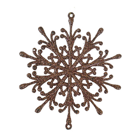 Ornamento, Copo de Nieve, Color Café, 2 pzas