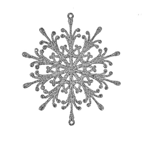 Ornamento, Copo de Nieve, Color Plata, 2 pzas