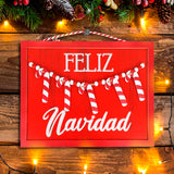 Letrero Colgante "Feliz Navidad" Color Rojo