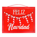 Letrero Colgante "Feliz Navidad" Color Rojo