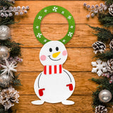 Adorno Navideño de Muñeco de Nieve para Manija, Color Verde