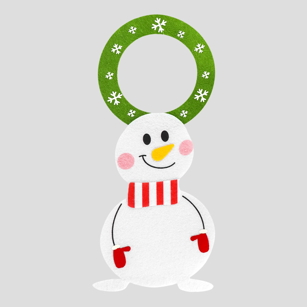 Adorno Navideño de Muñeco de Nieve para Manija, Color Verde