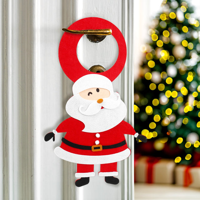 Adorno Navideño de Santa Claus para Manija, Color Rojo