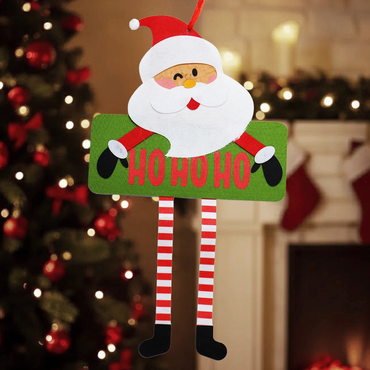 Decoración de Puerta, Fieltro, HoHoHo