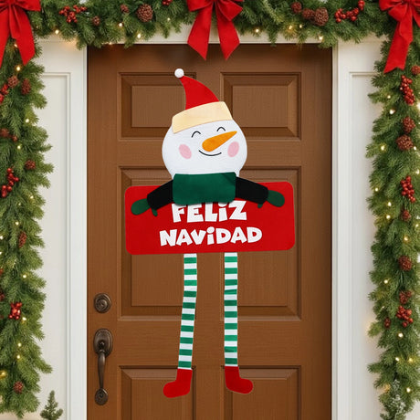 Decoración de Puerta, Fieltro, Muñeco de Nieve