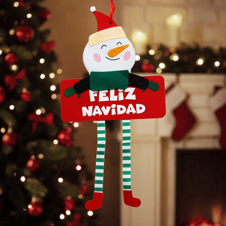 Decoración de Puerta, Fieltro, Muñeco de Nieve