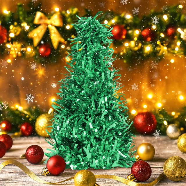 Mini Árbol, Tinsel, Color Verde
