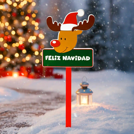Estaca Decorativa, Feliz Navidad, Reno