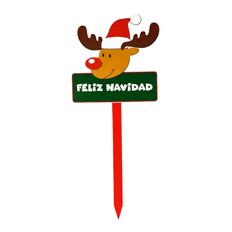 Estaca Decorativa, Feliz Navidad, Reno