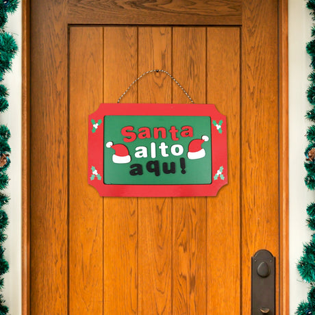 Decoración Colgante Navideña, Santa Alto Aqui